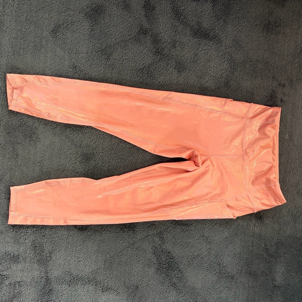 Fabletics Iridescent Peach-Coral High-Waisted Leggings - Picture 5 of 16